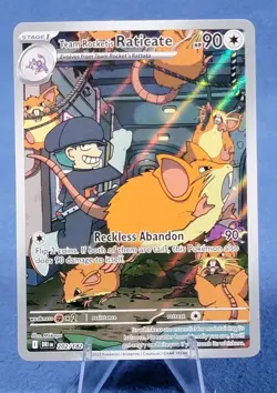 Team Rocket's Raticate 202/182 Illustration Rare Destined Rivals Pokemon NM - Image 1