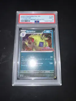 2025 Pokemon Pal EN-Paldea Evolved Tyranitar Lucario/Tyranitar EX P/C PSA 9 #135 - Image 1