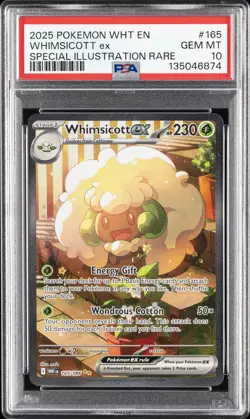 2025 POKEMON WHT EN-WHITE FLARE SPECIAL ILLUSTRATION RARE WHIMSICOTT EX PSA 10 - Image 1