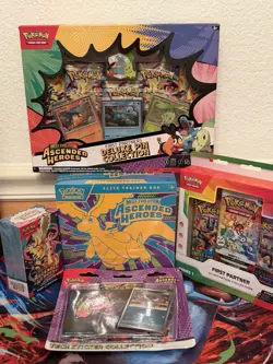 Pokemon TCG Lot Of 5! Ascended Heroes ETB, Pin, Bundle, Sticker, First Partner - Image 1