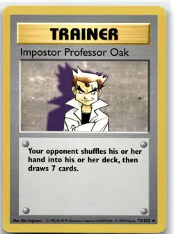 Impostor Professor Oak 73/102 Rare Base Set Shadowless Pokemon Unlimited LP - Image 1