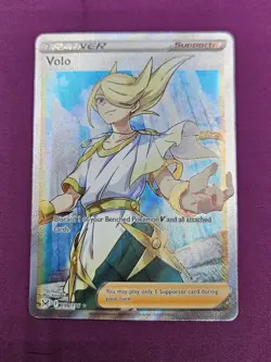 Pokemon TCG Volo 196/196 Full Art Ultra Rare Holo Lost Origin Supporter - Image 1