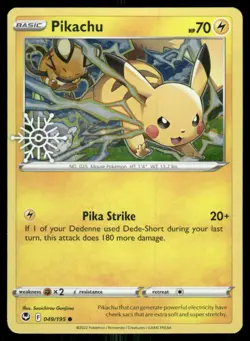 Pikachu 049/195 Common Silver Tempest Pokemon Near Mint - Image 1