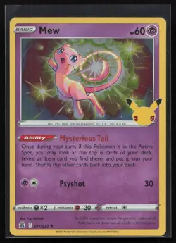 Mew 011/025 Holo Rare Celebrations Pokemon Holo Near Mint - Image 1