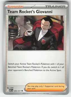 Team Rocket's Giovanni 204/217 Uncommon Ascended Heroes Pokemon Near Mint - Image 1