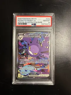 2025 POKEMON DRI EN-DESTINED RIVALS #234 TEAM ROCKET'S CROBAT EX PSA 10 - Image 1