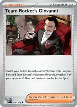 Team Rocket's Giovanni 204/217 UC Ascended Heroes Pokemon NM/M - Image 1