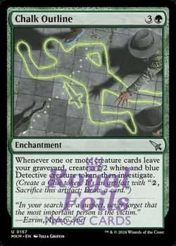 Chalk Outline 4x FOIL MTG Murders at Karlov Manor MKM Uncommon MINT green - Image 1