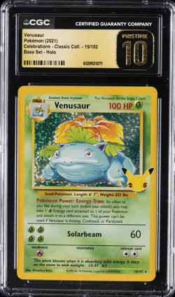 2021 POKEMON CELEBRATIONS CLASSIC COLL. BASE SET, HOLO VENASAUR CGC 10 PRISTINE - Image 1