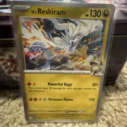 Pokemon N's Reshiram 154/217 Dragon Basic HP130 Powerful Rage Virtuous Flame - Image 1