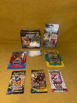 Pokemon Walmart Mystery Power Box 5 Booster Packs+Sealed Lot Evolving skies Pack - Image 1