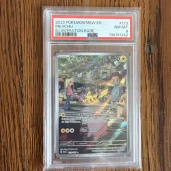 Pokemon Pikachu TCG English Scarlet & Violet 151 Illustration Rare NM-MT PSA 8 - Image 1