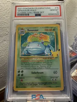PSA10 2021 Pokemon Celebrations VENUSAUR - Holo Classic Collection - Image 1