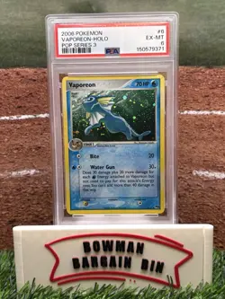 2006 Pokemon POP Series 3 Vaporeon Holo #6 PSA 6 EX-MT Vintage Promo Rare - Image 1