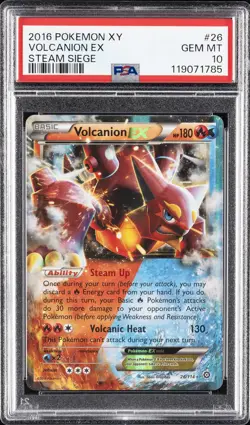 2016 POKEMON XY STEAM SIEGE #26 VOLCANION EX PSA 10 - Image 1