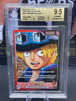 2025 One Piece English OP13-004 Sabo ALT ART Leader BGS 9.5 GEM MINT - Image 1
