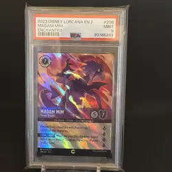 2023 DISNEY LORCANA EN 2-RISE OF THE FLOODBORN MADAM MIM - PURPLE DRAGON PSA 9 - Image 1