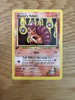 Pokemon Card - Blaine's Vulpix 1st Edition Gym Challenge 66/132 Common - Image 1