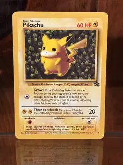 Pokemon 1999 Pikachu Ivy First Black Star Promo League Card #1 NRMT - Image 1
