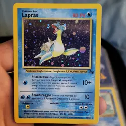 Lapras Fossil 10/62 Holo Rare Basic HP 80 Unlimited Pokemon TCG Card - Image 1