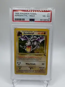 1999 Rare Aerodactyl Holo Pokemon Card Graded - Image 1