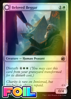 x1 Beloved Beggar // Generous Soul MID MTG 3/277 FOIL UNCOMMON M/NM 1x - Image 1