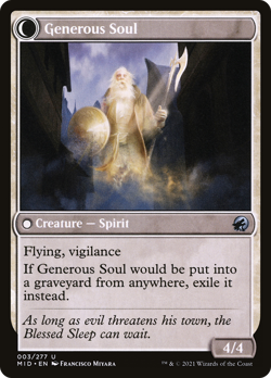 x1 Beloved Beggar // Generous Soul MID MTG 3/277 FOIL UNCOMMON M/NM 1x - Image 2