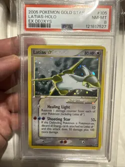 2005 Pokemon Gold Star Latias EX Deoxys #105 - PSA 8 With Swirl 💫🌀🌀💫 - Image 3