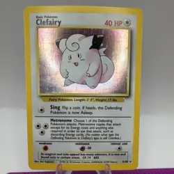 Wizards of the Coast Clefairy 5/102 Base Set Holo Rare NM/LP English 1999 - Image 1