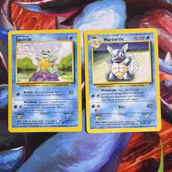 Vintage Pokemon Squirtle Wartortle Lot Base Set WOTC 1999 63/102 42/102 LP - Image 1