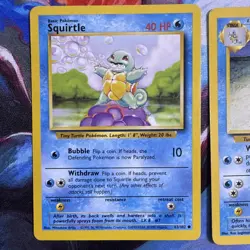 Vintage Pokemon Squirtle Wartortle Lot Base Set WOTC 1999 63/102 42/102 LP - Image 2