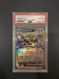 2025 Pokemon Prismatic Evolutions Umbreon ex 060/131 Surprise Box Stamped PSA 10 - Image 1