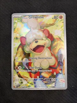 Hisuian Growlithe Illustration Rare 181/167 NM 2024 Pokemon Twilight Masquerade - Image 1
