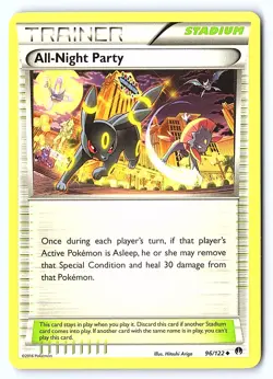 All-Night Party 96/122 Uncommon BREAKpoint Pokemon Lightly Played - Image 1