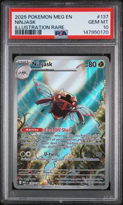 2025 POKEMON MEG EN-MEGA EVOLUTION ILLUSTRATION RARE #137 NINJASK PSA 10 - Image 1