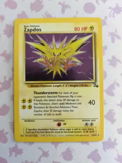Pokemon TCG Fossil - Zapdos (15/62) - LP - Image 1