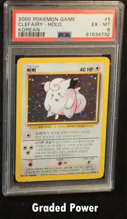 Pokemon Base Set Unlimited Korean Clefairy PSA 6 Holo KOREAN 5/102 - Image 1