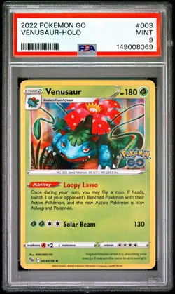 2022 POKEMON GO VENUSUAR HOLO #003 PSA 9 - Image 1