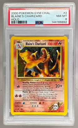2000 Pokemon Gym Challenge 2 Blaine's Charizard Holo PSA 8 144166892 - Image 1