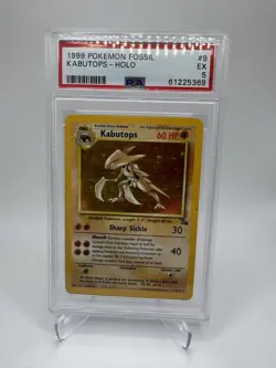 KABUTOPS HOLO 9/62 FOSSIL POKEMON PSA 5 - Image 1