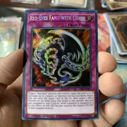 Yugioh Red-Eyes Fang with Chain LDS1-EN021 Limited Edition Secret Rare Near Mint - Image 1