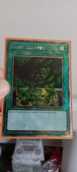 YuGiOh: "Giant Trunade" - PLATINUM SECRET RARE - RA03 - SHARP MINT NEW! - Image 1