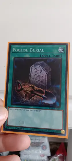 YuGiOh: "Foolish Burial" - COLLECTOR'S RARE - RA02 - SHARP MINT NEW! - Image 1