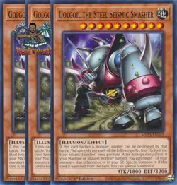 Yugioh! 3x Golgoil the Steel Seismic Smasher MP25-EN345 Common 1st Ed NM - Image 1