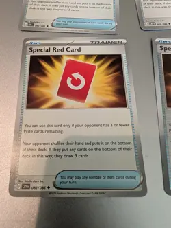 Special Red Card 082/086 pokemon chaos rising trainer item regular, lot of 4 - Image 3