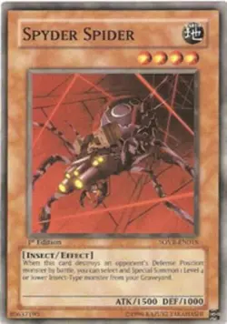 Yugioh! Spyder Spider - SOVR-EN018 - Common - 1st Edition Near Mint - Image 1