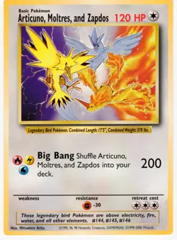 Pokemon Articuno Moltres and Zapdos WB Promo Jumbo Card LP WOTC Vintage - Image 1