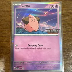 Pokemon Cleffa SVP037 Holofoil Promo Staff Prerelease Obsidian Flames Card - Image 1