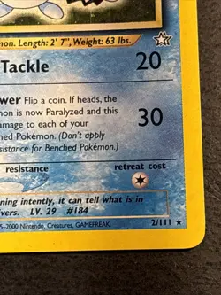 Azumarill 2/111 Pokemon TCG Neo Genesis Holo Foil Rare Card Lightly Played LP - Image 4