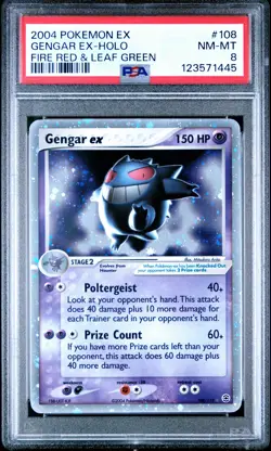 PSA 8 GENGAR EX 108 | Fire Red & Leaf Green Holo Pokemon Card - Image 1